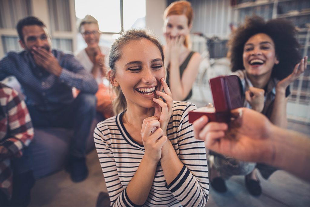 Unique ways to propose - Throw a party and pop the question in front of friends and family!