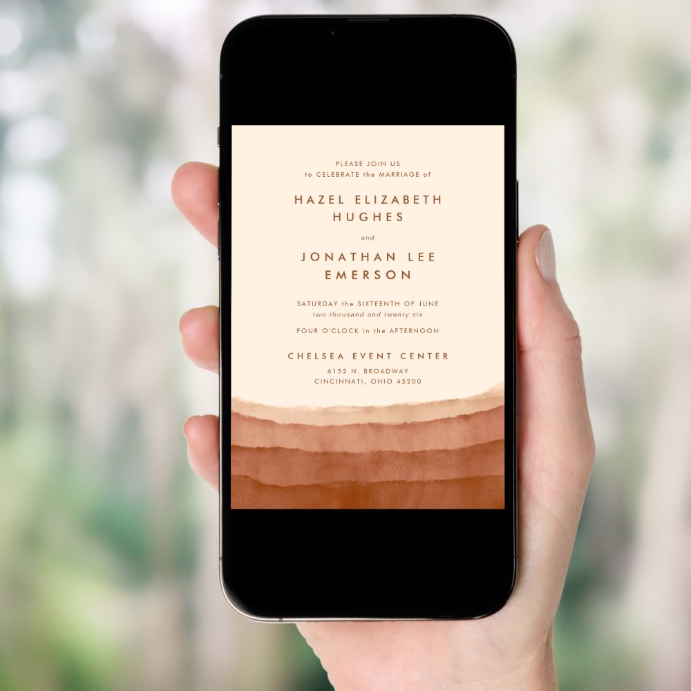 Terracotta Ombre | Minimalist Boho Wedding Invitation