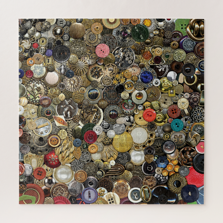 Antique Buttons Vintage Challenging Adult Jigsaw Puzzle