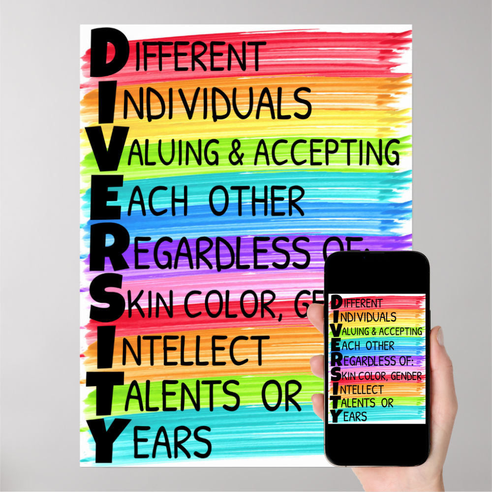 Diversity Rainbow Classroom Poster