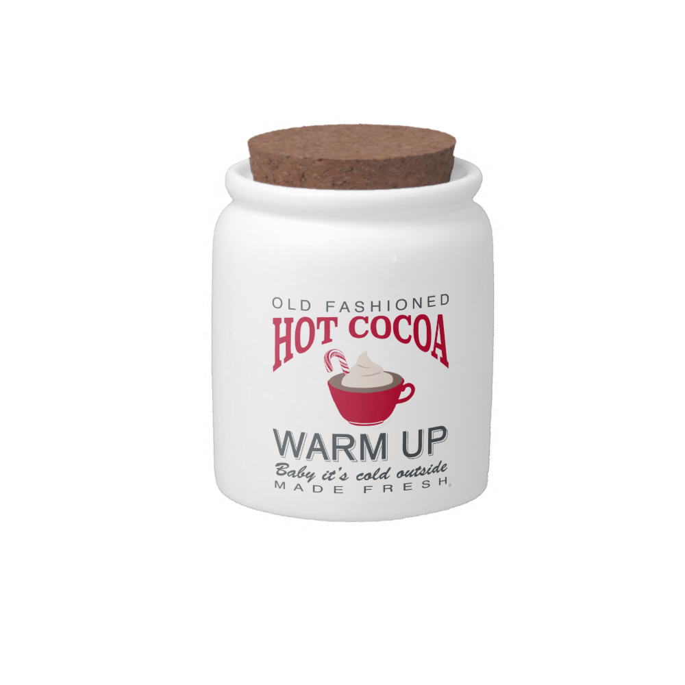holiday farmhouse hot cocoa candy jar