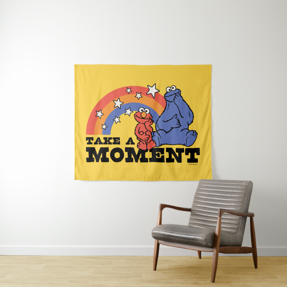 Sesame Street | Elmo & Cookie Take a Moment Tapestry
