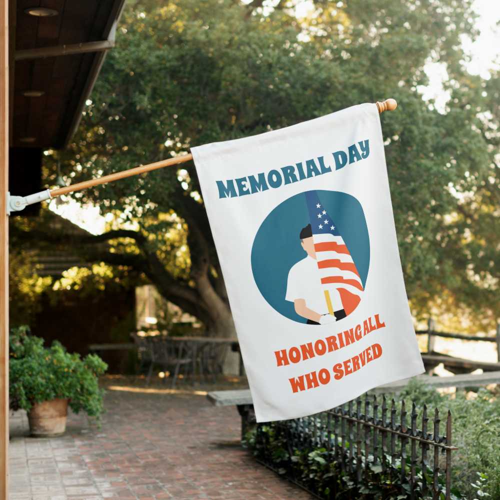 Memorial Day America Flag House Flag