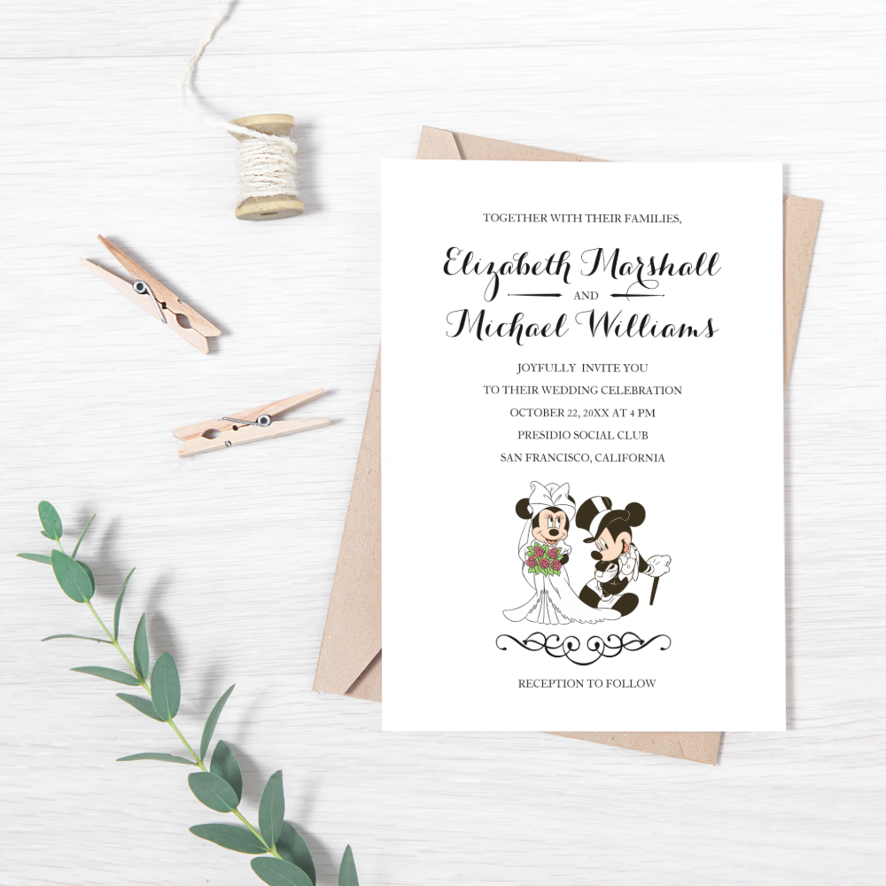 Mickey & Minnie Wedding | Married Invitation