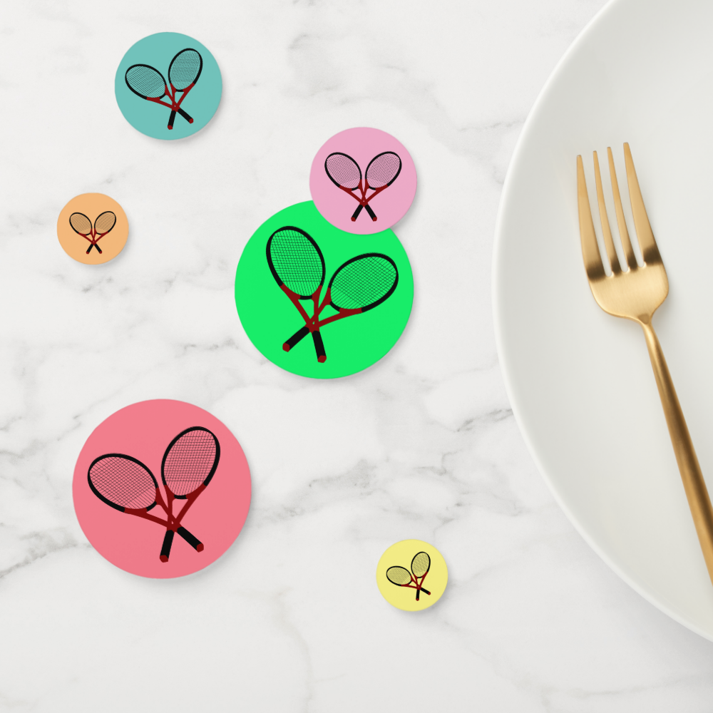Squash Rackets Rainbow Table Confetti