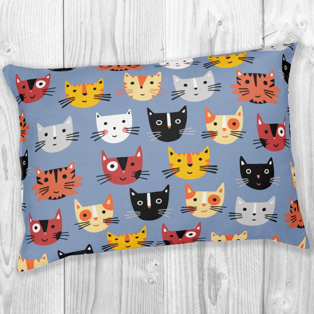 Cute Kitty Cat Blue Pet Bed