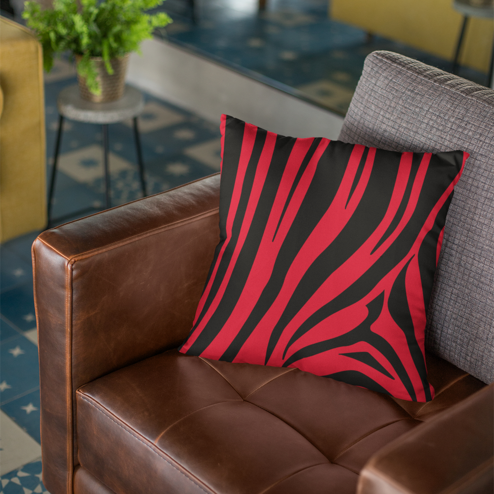 Customizable zebra print throw pillow