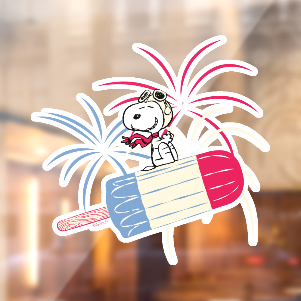 Flying Ace Snoopy on Ice Pop Window Cling