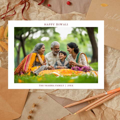 Family Celebrating Diwali
