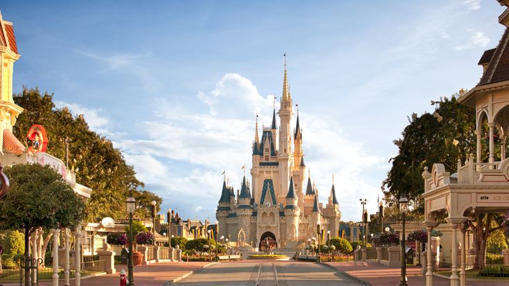 The Cinderella Castle located in the center of Magic Kingdom Park at Walt Disney World Resort in Florida.
